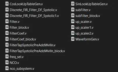 图 7. 生成的Verilog HDL文件示例