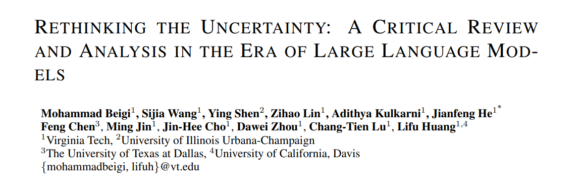 重新思考不确定性：大语言模型时代的关键综述与分析
