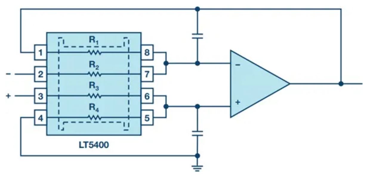 图 2. 带有 LT5400 的差分放大器电路.JPG