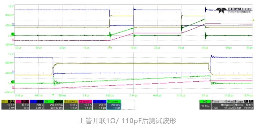 上管并联1Ω，110pF后测试波形.JPG