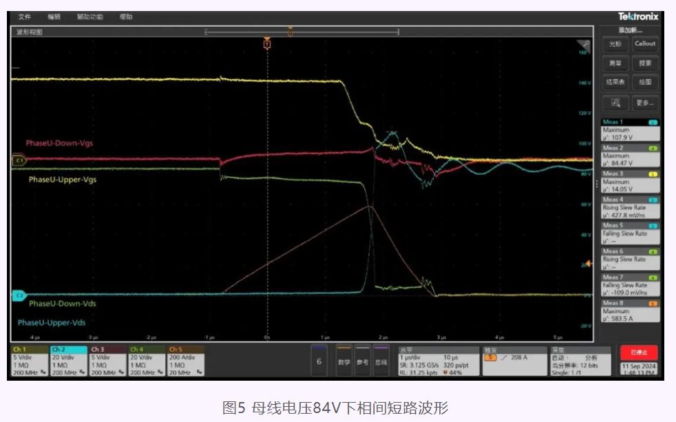 图5 母线电压84V下相间短路波形.JPG