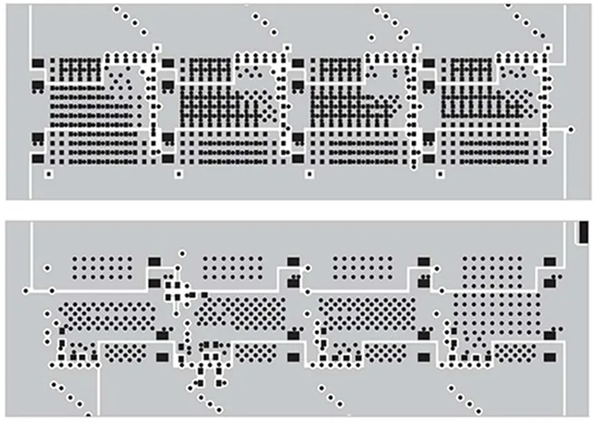 图 7：μModule 稳压器的 LGA 封装简化了多个模块的并联.png
