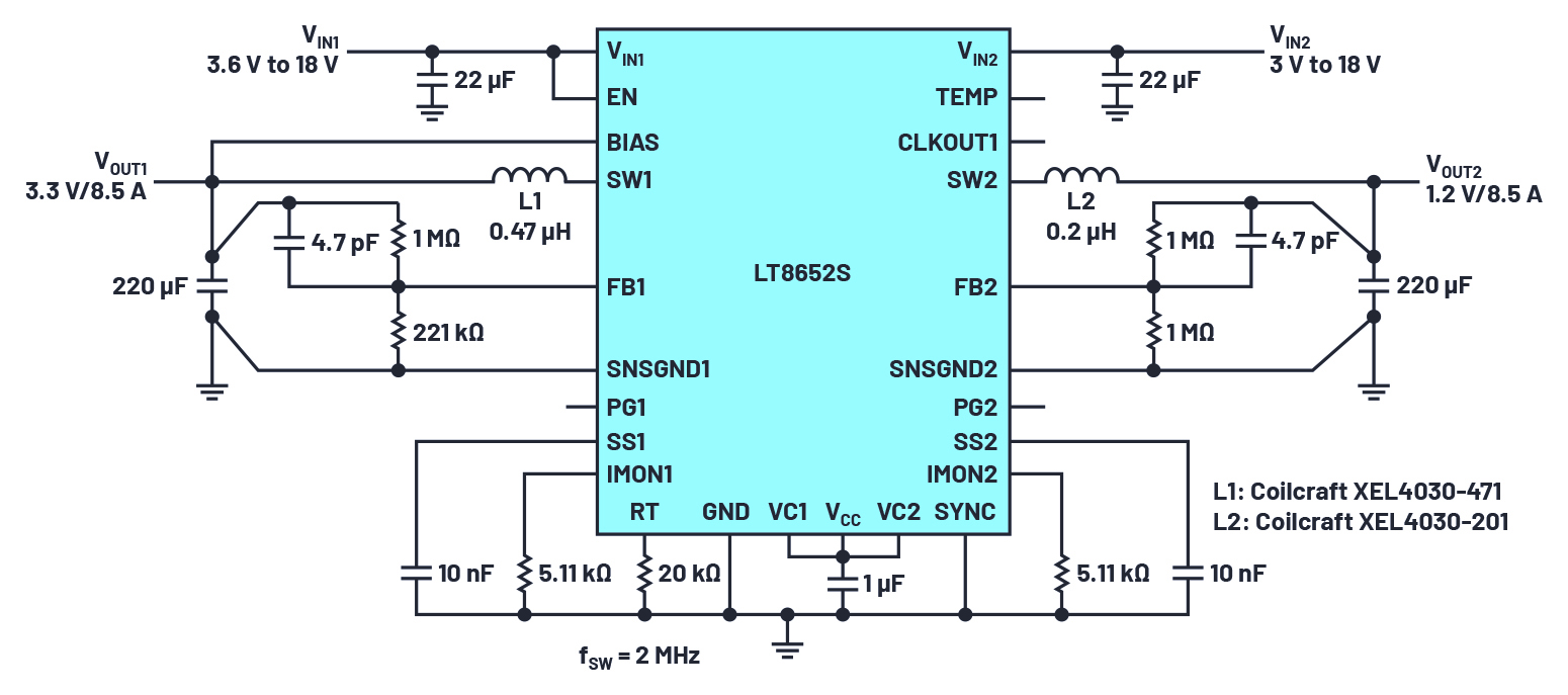 ADI技术文章图1 －用于信号和数据处理电路的低噪声、高电流、紧凑型DC-DC转换器解决方案.jpg