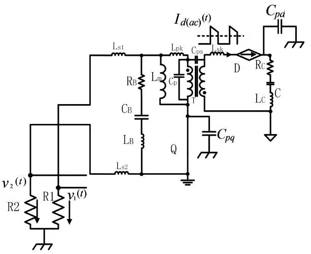 副边二极管交流电流分量单独作用下的EMI 等效电路