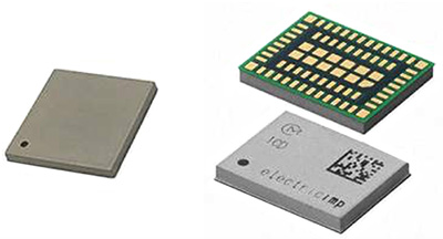 图 2：imp005（左）和 imp003（右）模块集成了 Wi-Fi 模块和 ARM Cortex 微控制器，以最大程度地减小设备尺寸。（图片来源：Murata Electronics）