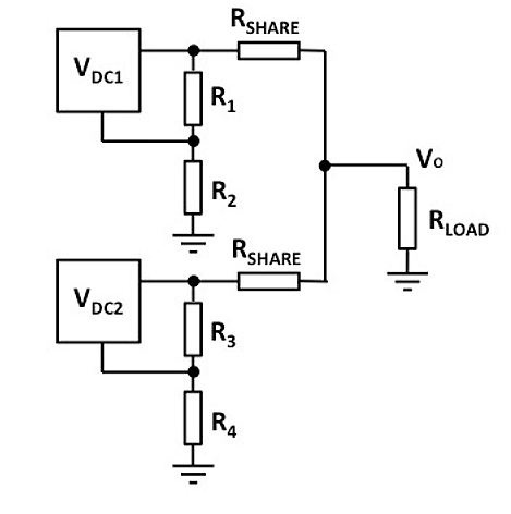 图3：平衡电阻在DC-DC转换器之间分担负载