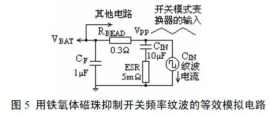 铁氧体磁珠抑制纹波的典型电路