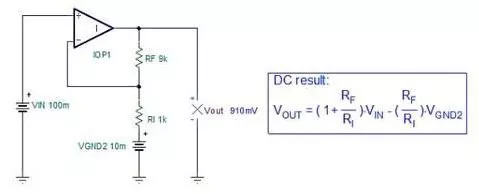输入电源 GND 与 RI GND 连接之间已插入一个电压源 VGND2