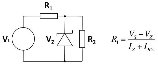 一个简单的齐纳二极管稳压器电路