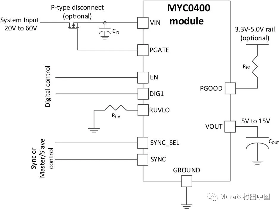 MYC0400的一个典型应用电路